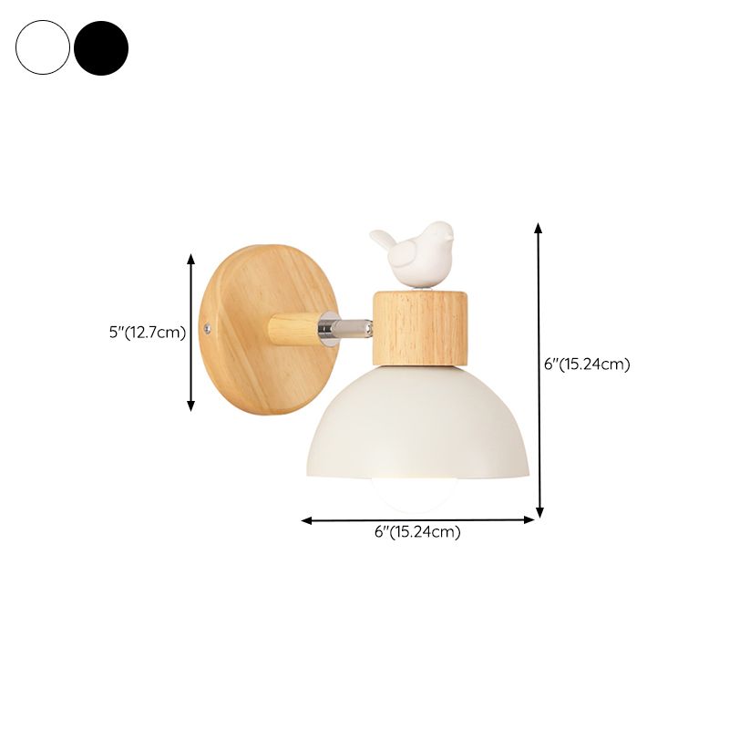 Modern Wall Lamp Creative Wooden 1 Light Wall Vanity Lights for Washroom