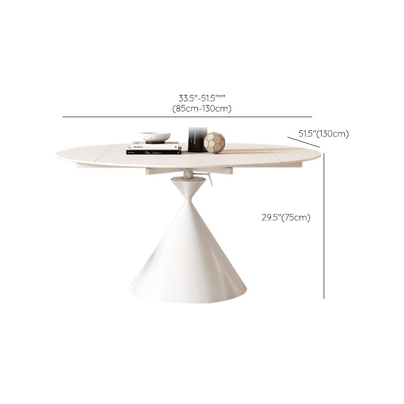 Metal and Slate Table Contemporary Style Home White Round Dining Table