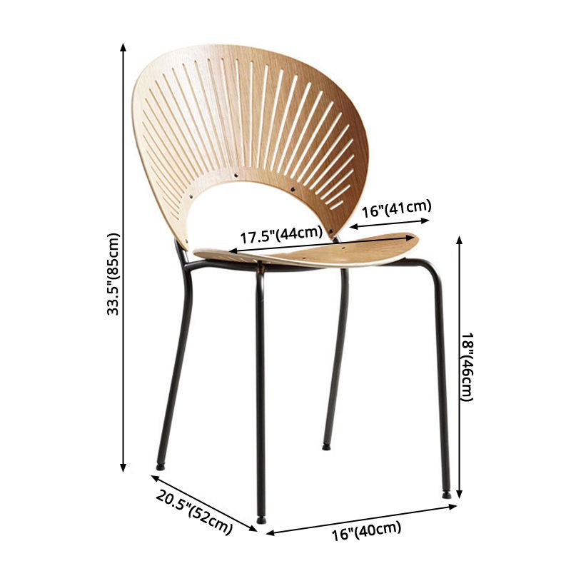 Metal Contemporary Style Kitchen Chair Open Back Side Dining Chairs Set