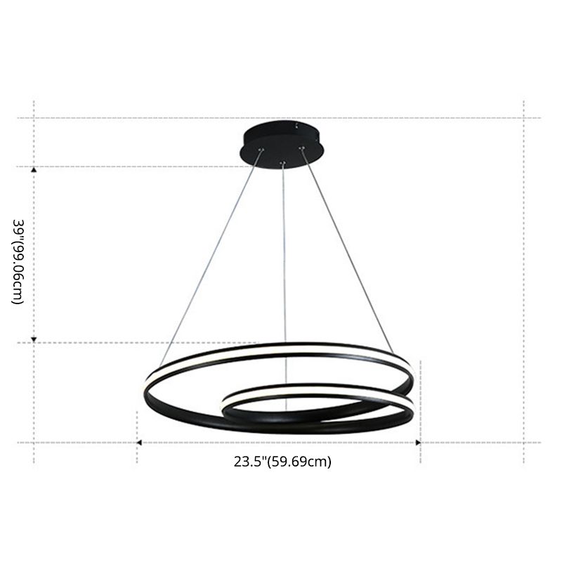 Simplicidad Spiral Posting Lighture Comedor acrílico Candelera LED lineal