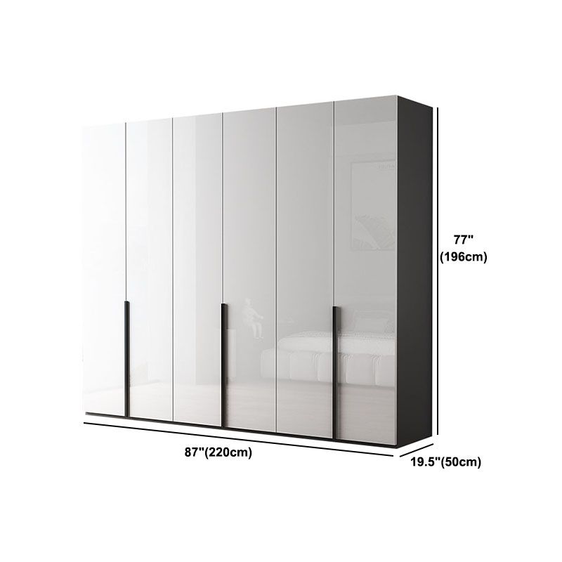 Contemporary Style Wood Wardrobe White Colour Soft Close Door Wardrobe Closet for Home