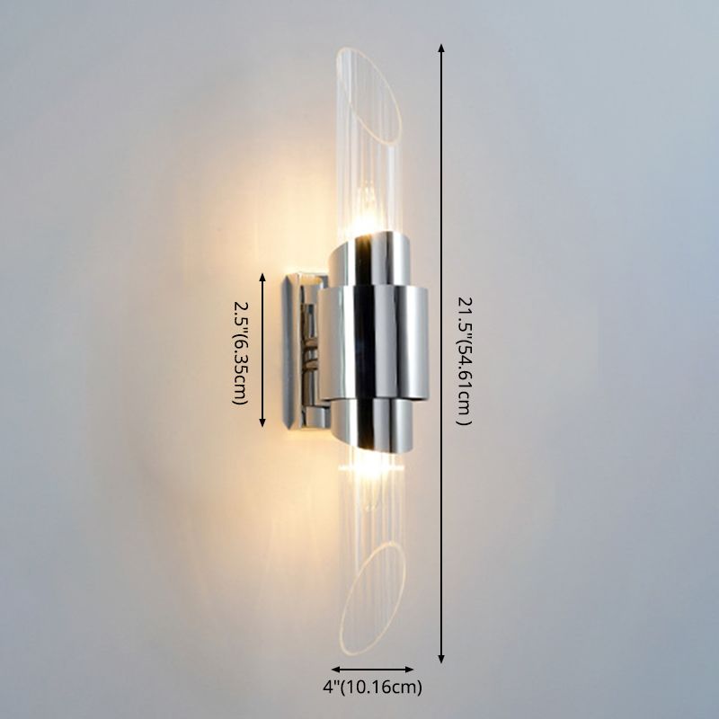 Minimalismo de vidrio biselado Minimalismo Luz de Luz Moderna Moderna de acero inoxidable Lámpara de montaje en pared LED de acero inoxidable