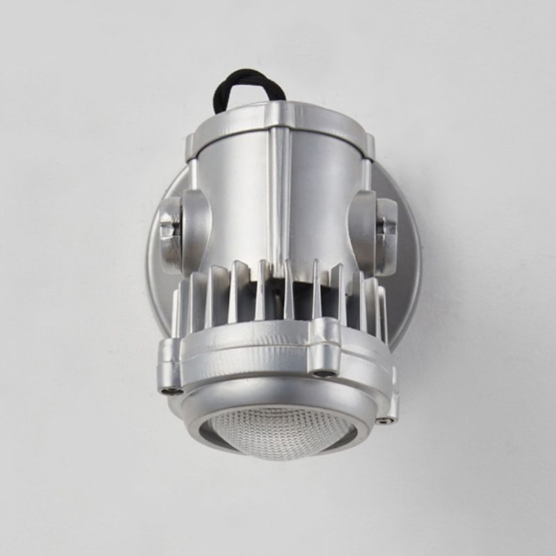 Silver Modern Metal Wall Sconce Cylinder Shape Wall Light with Glass Shade for Living Room