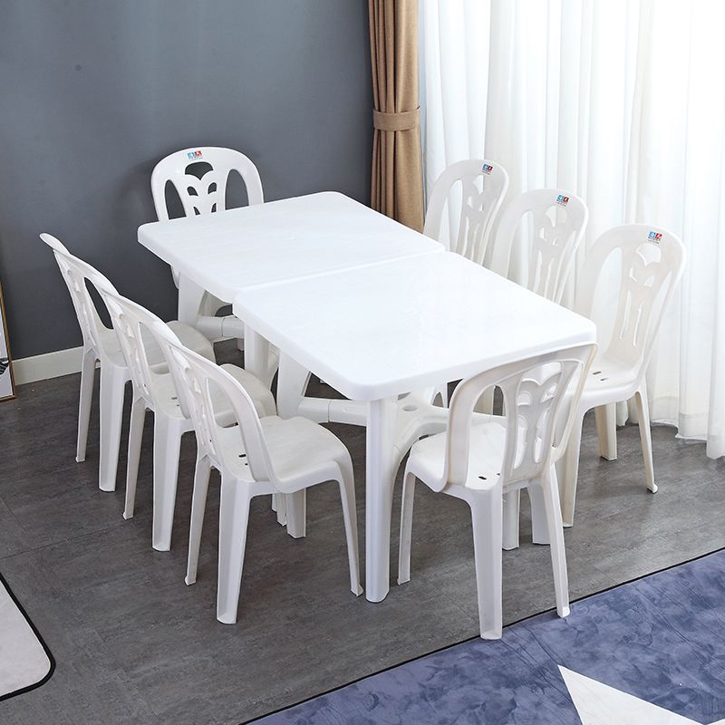 Modern Style Geometric Courtyard Table Plastic Waterproof Outdoor Table
