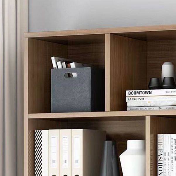 Modern Style Bookshelf Closed Back Wood Bookcase with Doors for Home Office