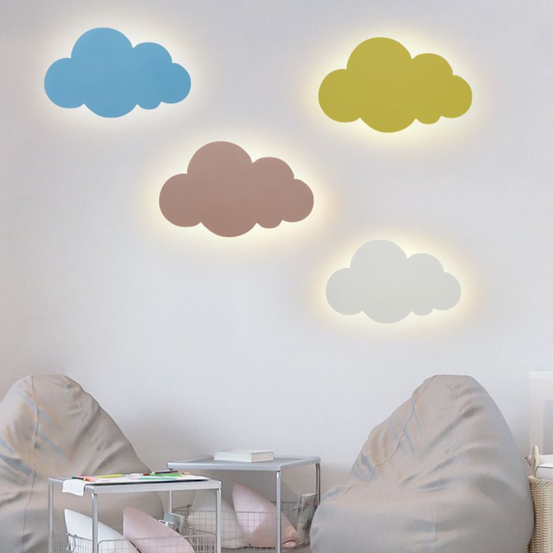 Nordic Style Iron Wall Light Cloud Shape Wall Lamp for Children's Room