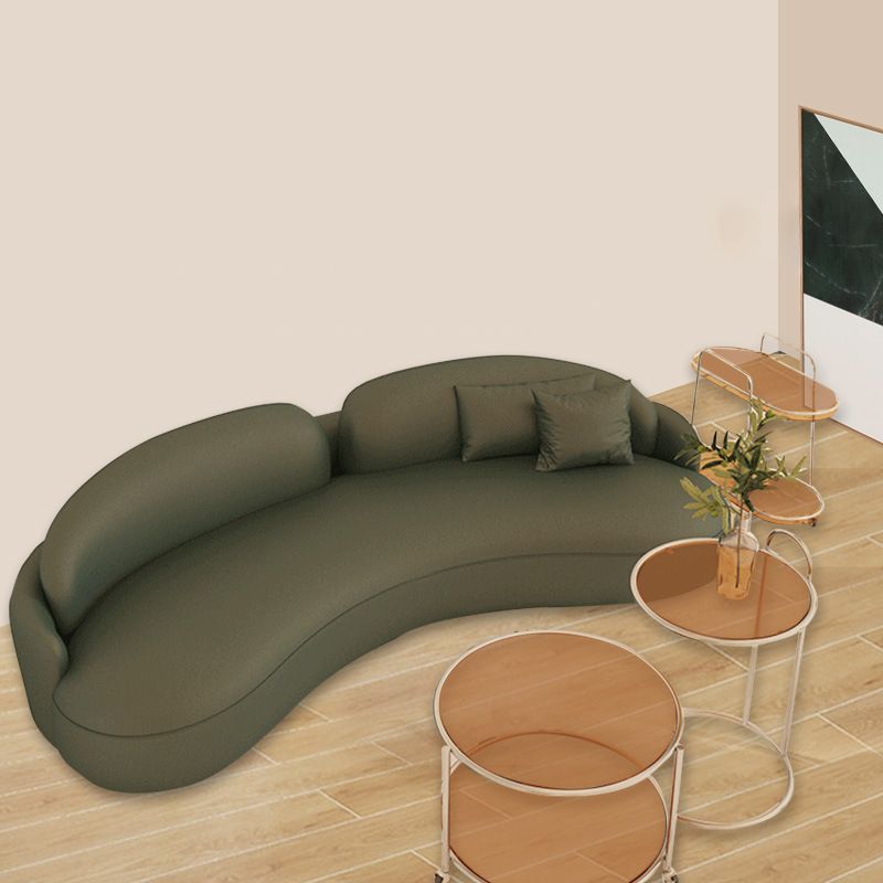 28.34" Wide Faux Leather Curved Sofa Contemporary Armless Sofa for Living Room