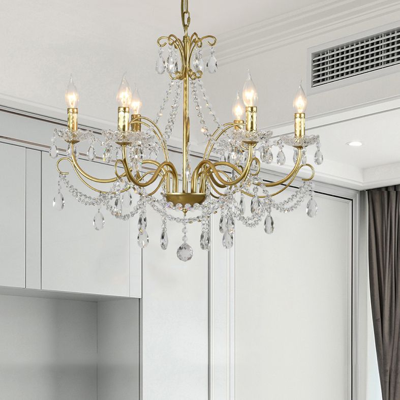 Candle Chandelier Light Fixture Traditional Metal Pendant Lighting for Restaurant