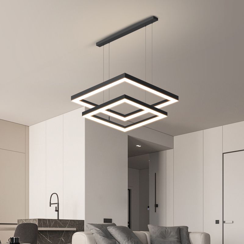 Moderne vierkante kroonluchter verlichtingsarmaturen Multi-tier hangende hanglampen