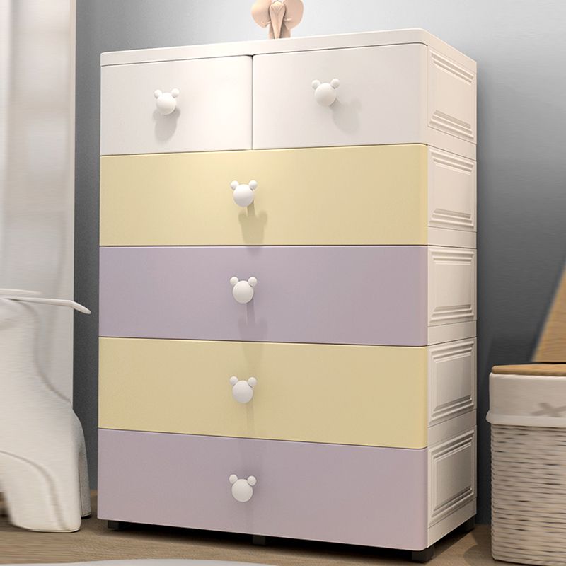 Plastic Non-Hanging Cabinet Contemporary Matte Finish Armoire