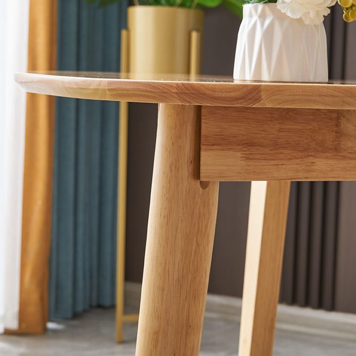 Solid Wood Top Dining Table Round Contemporary Table with 4 Legs