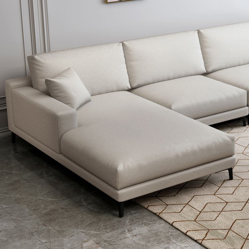 Loose Back Faux Leather Square Arm Sofa with Waterproof and Stain Resistant