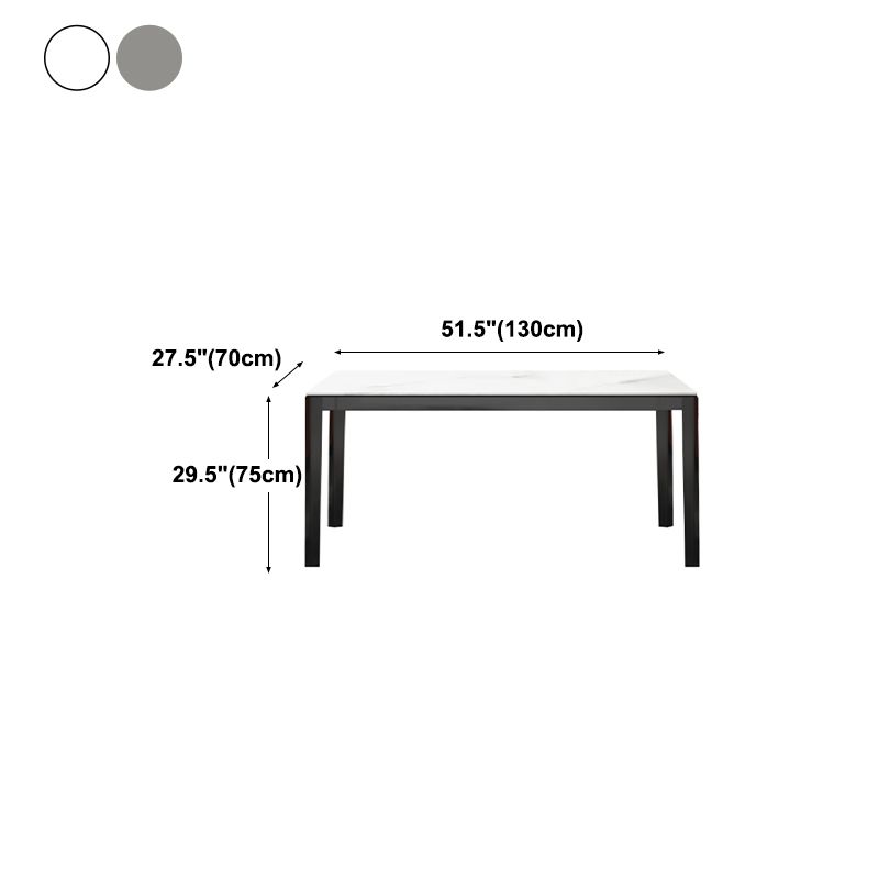 Medieval Modern Sintered Stone Dining Table Rectangle Indoor Table with 4 Legs