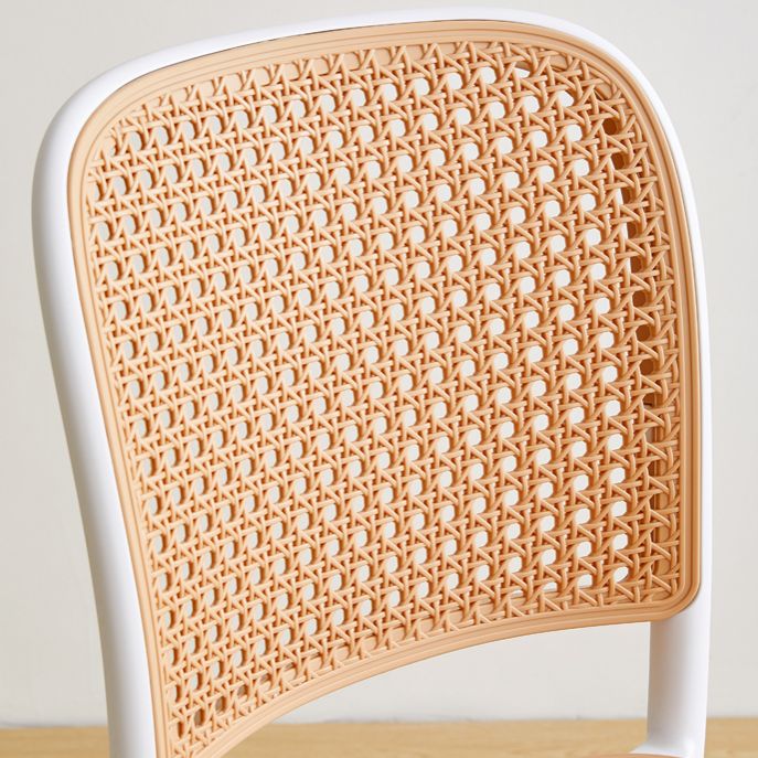 Silla lateral contemporánea interior Silla de comedor plástica con respaldo abierto