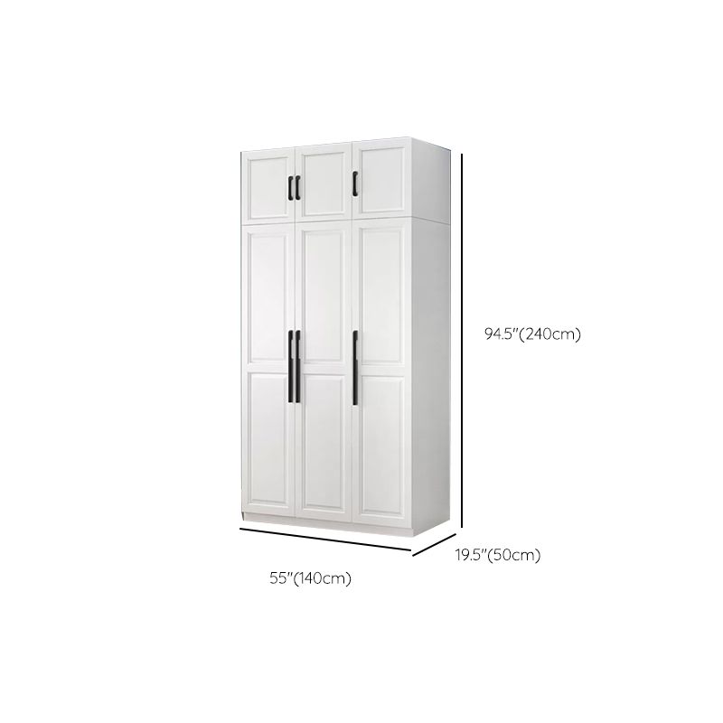 Freestanding Wood Frame Wardrobe Modern Hinged Soft Close Doors Wardrobe and Drawers