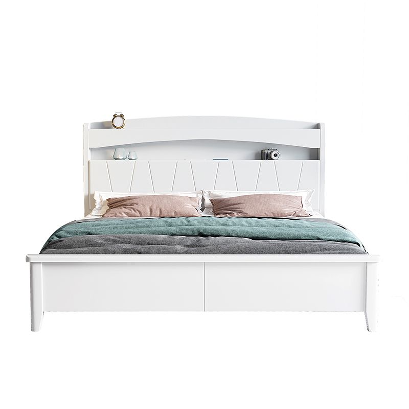 Modern Wood Bed Bookcase Included Standard Bed with Headboard