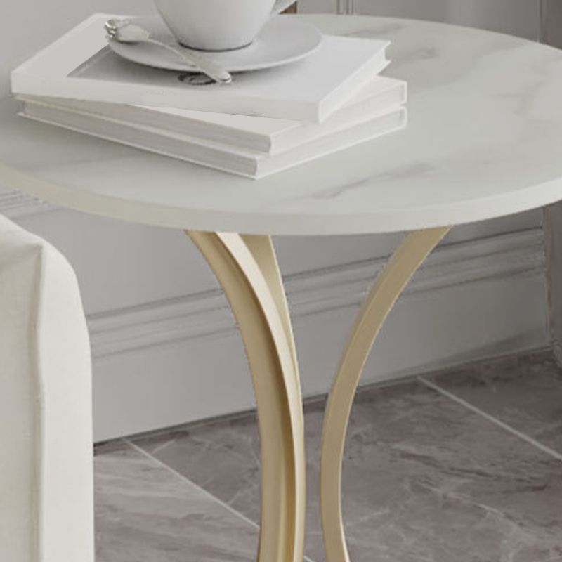Modern Slate Round Side End Table Frame Base Type Sofa Table