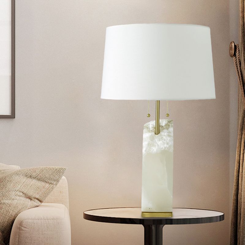 Modernisme 1 tête de chevet de tête lampe à tambour blanc livre Light avec de l'ombre en tissu