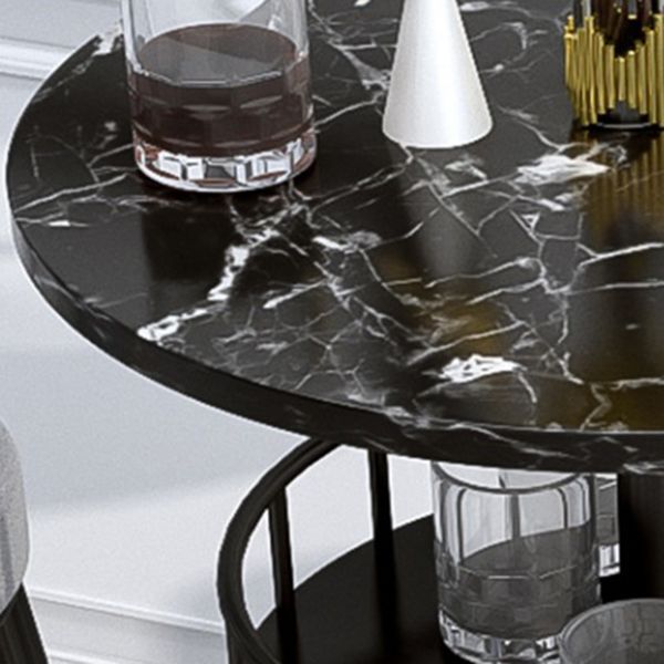 1/2/3 Piece Marble Bar Pub Table Set Matte Finish Glam Bar Stool and Table Set