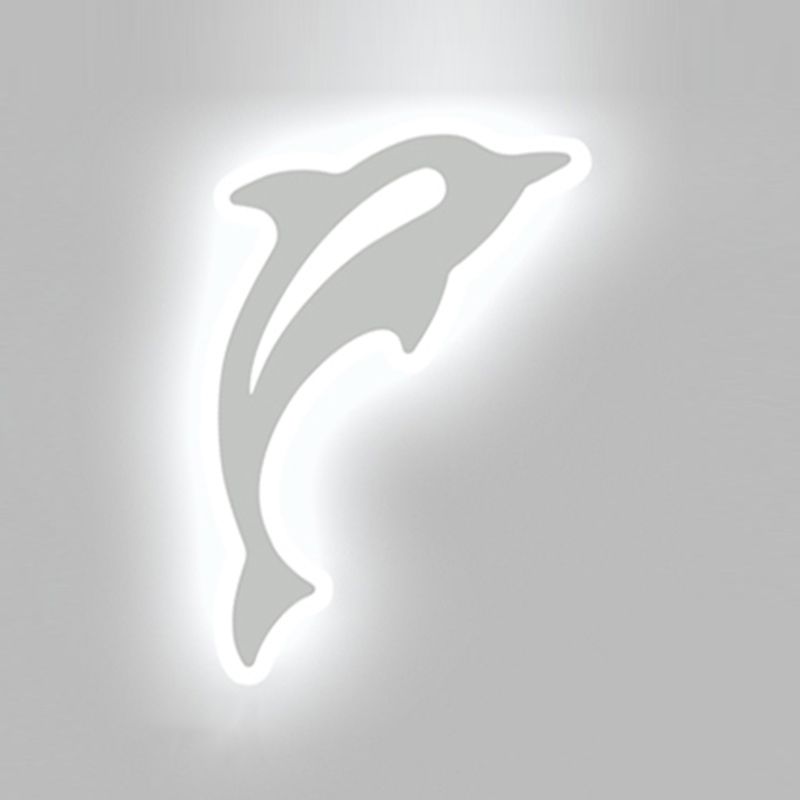 1-Light Wall Lighting Fixtures Modern Style Metal Wall Mounted Lights in White