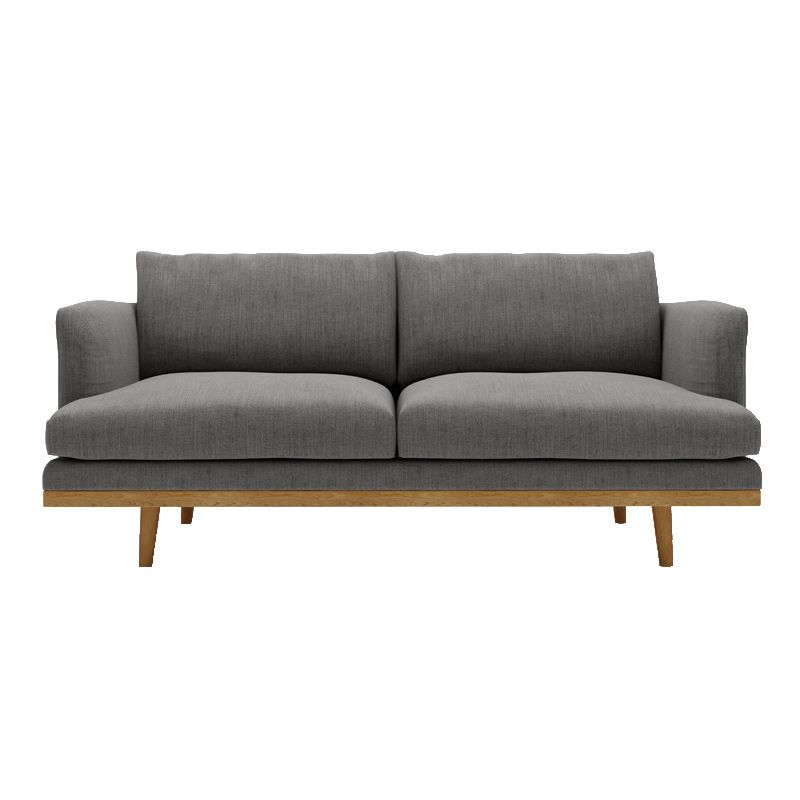 Modern 29.52" H Cotton Blend Wood Frame Recessed Arm Loveseat