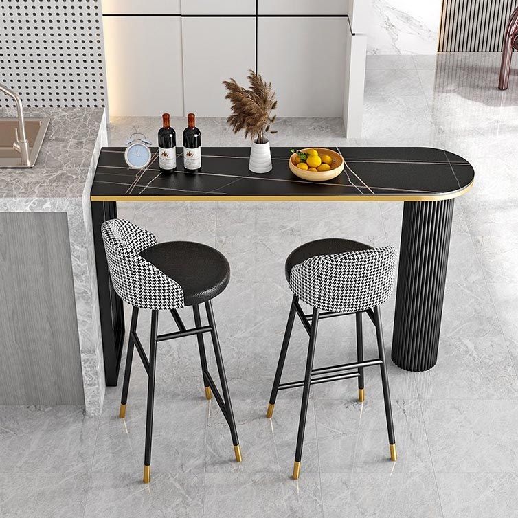 Contemporary Free Form Bar Table Set 1/3 Pcs Metal Frame Bar Table and Stools