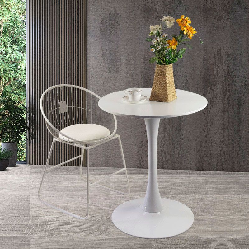 Contemporary Top Dining Table Round Dining Table with Pedestal Base