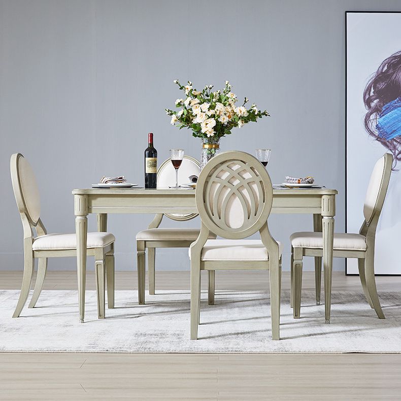 Traditional Luxury Dining Table Rectangle Solid Wood Dining Table with 4 Legs