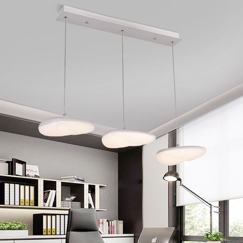 Iluminación geométrica blanca Simplicidad 3/7 cabezas LED Metal Kit de luz colgante con dosel redondo/lineal