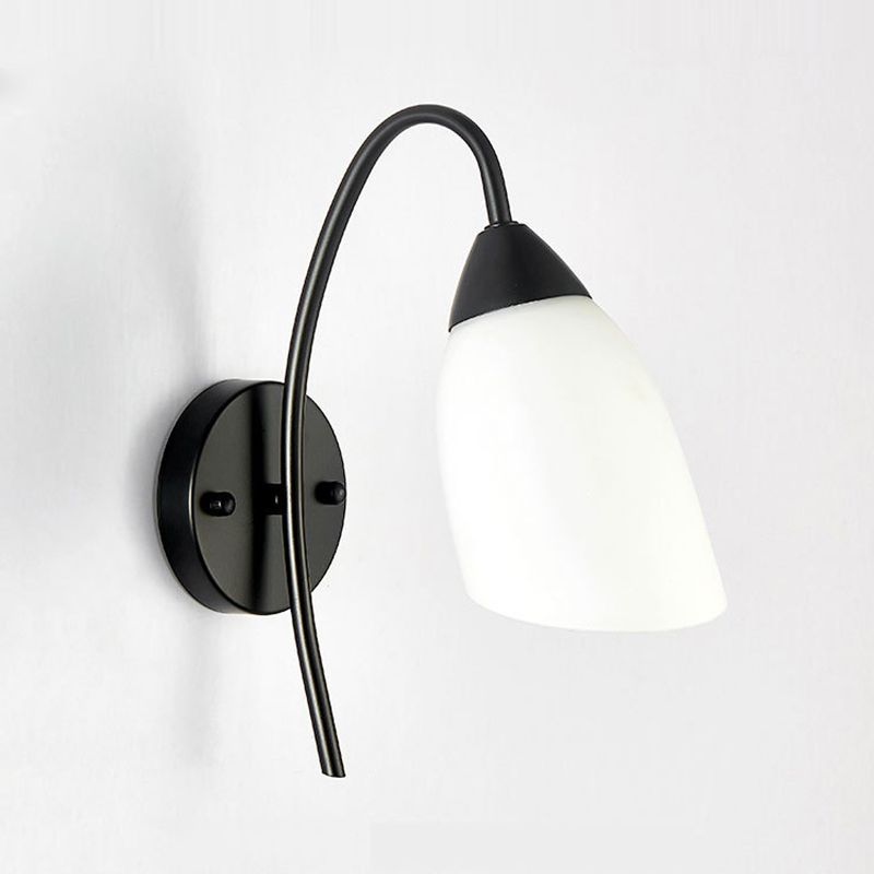 Modern Black Vanity Lighting Glass Shade Wall Light Fixture for Bathroom