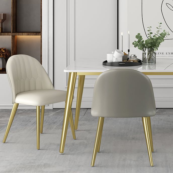 Minimalist Sintered Stone White Dining Set White Standard Dining Set for Kitchen