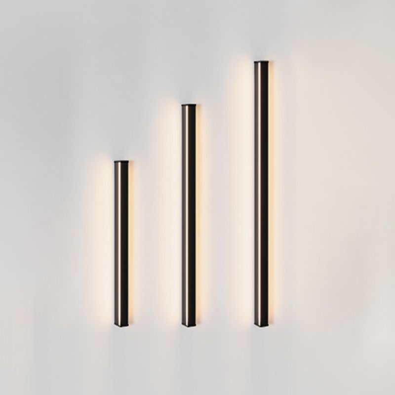 1-Light Linear Wall Mount Light Modern Style Metal Wall Mount Lighting in Black