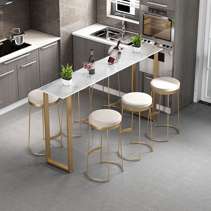 Scandinavian Backless Round BarStools for Home Upholstered Counter Height Stool