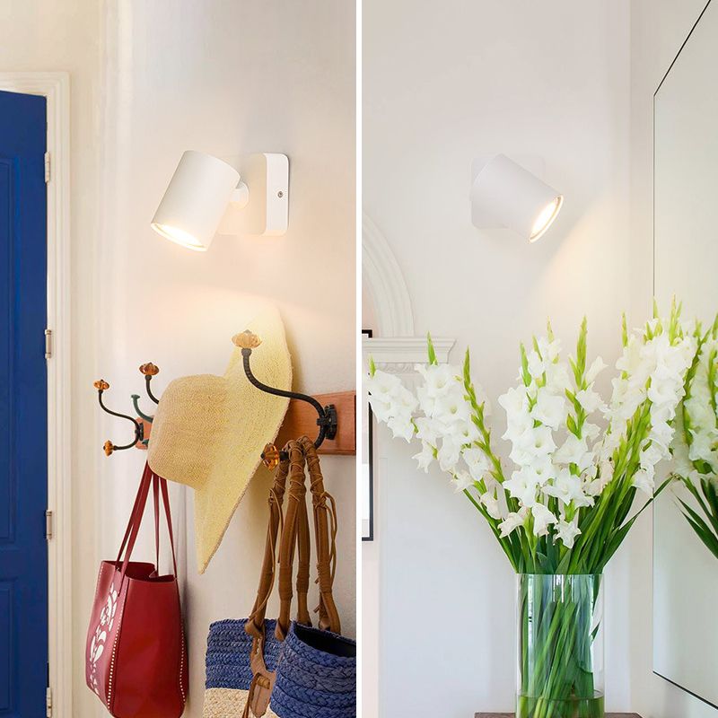 Modern Minimalist Minimalist Cilindro Accensione montata in metallo 1 Lampada da parete leggera