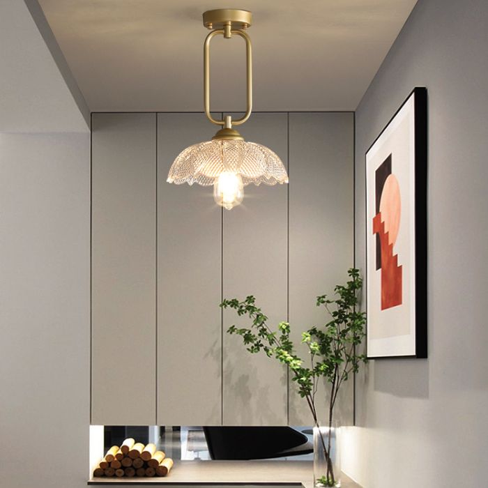 Glass Shaded Semi Flush Mount Ceiling Light Nordic Gold Ceiling Flush Mount Light