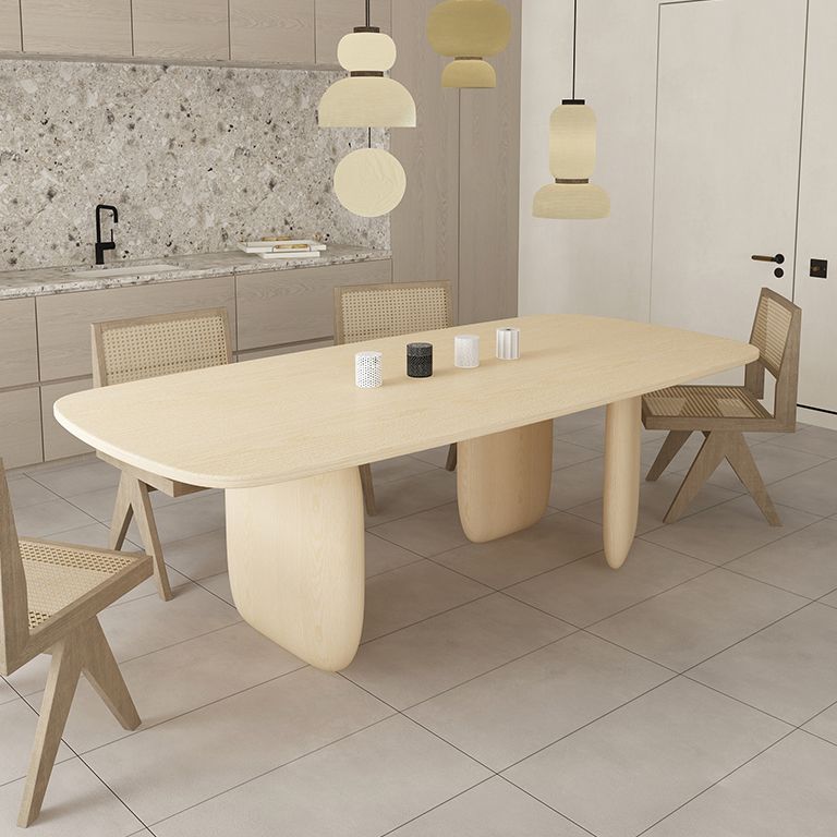 Modern 1/2/4/5 Pieces Rectangle Dining Set Pine Wood Dining Table with Chairs