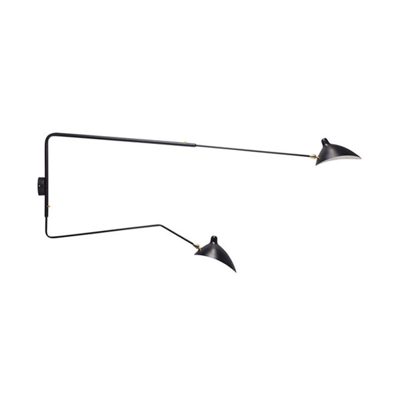 Black Modern Wall Sconce Geometric Shape Wall Light with Metal Shade for Bedroom