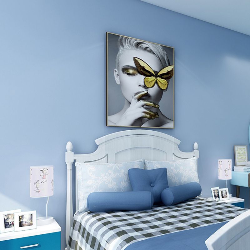 Stick Wallpaper Roll Pastel Color Vinyl Textured Solid Color Nordic Style Wall Art