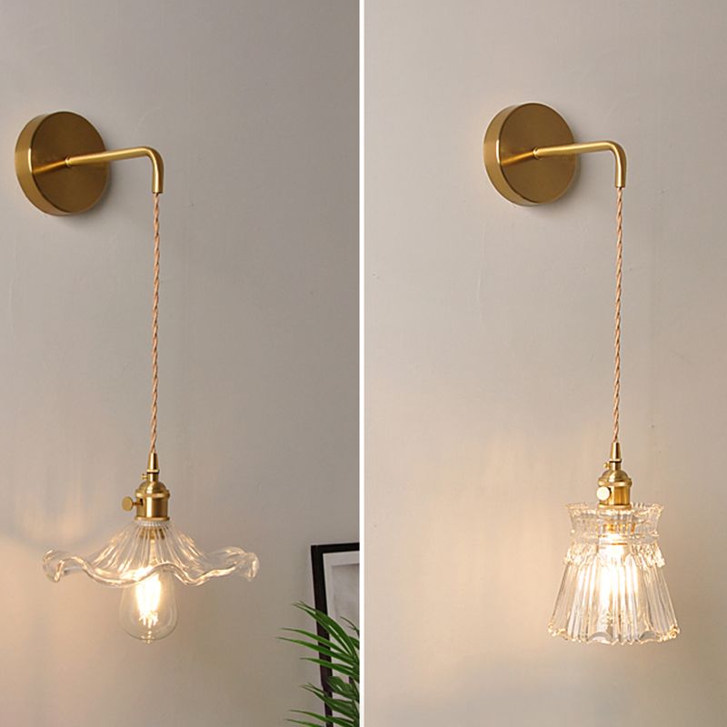 Modern Style Glass Shade Wall Light Sconce Creative Wall Light Fixture for Bedroom