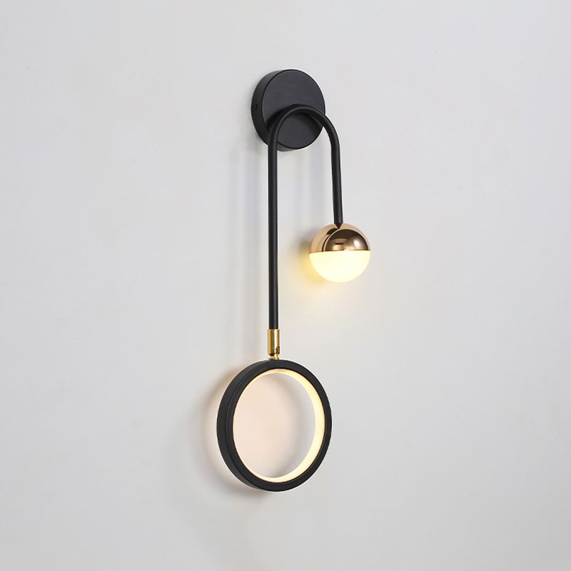 Modern Style Round Wall Mounted Lamps Metal Multi Lights Wall Sconces