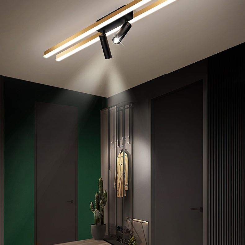 Montaggio a semi-incasso a LED in alluminio dorato in stile moderno e creativo Apparecchio da soffitto a 2 luci per luoghi commerciali