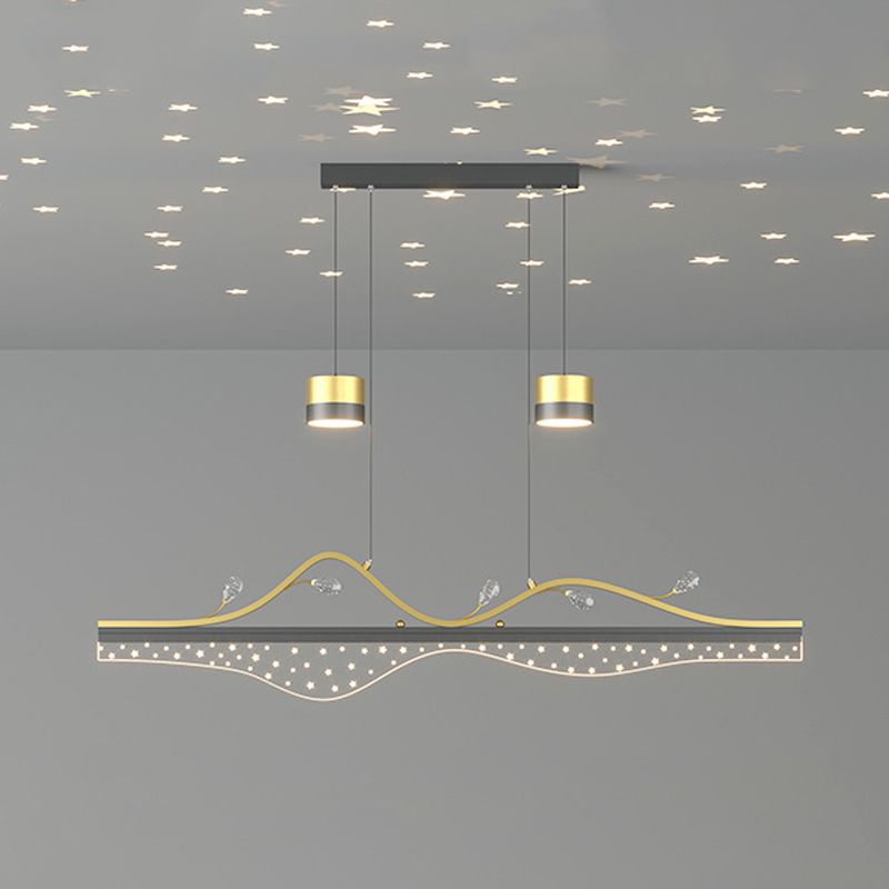 3/4/5-Light Contemporary Black Kitchen Island Lighting LED Ceiling Light for Foyer