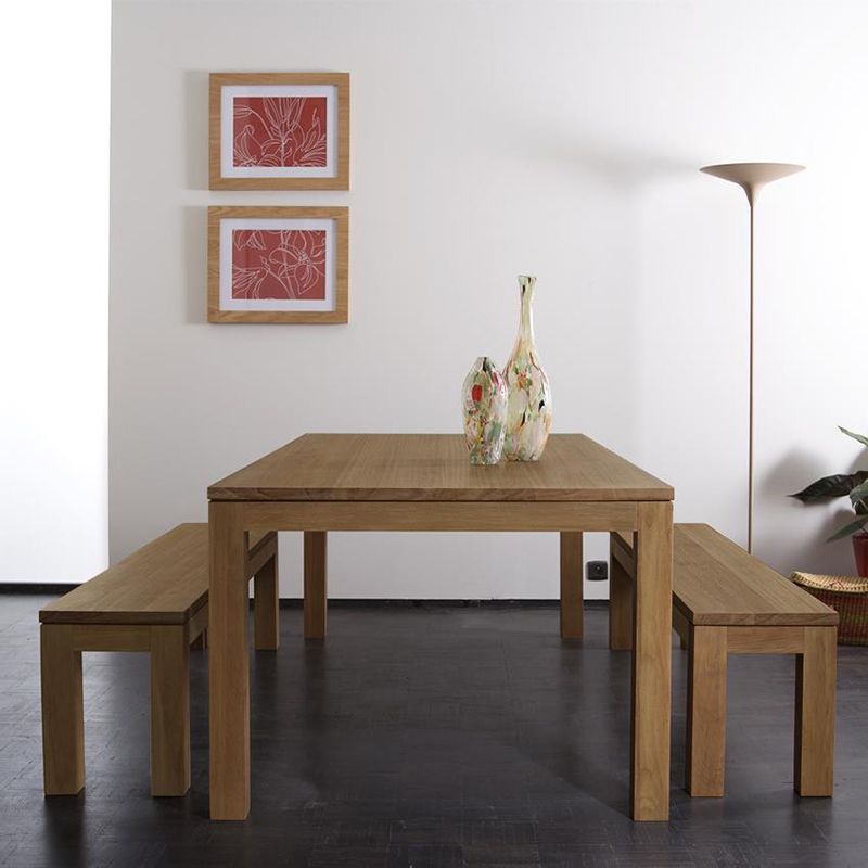 Mesa de rectángulo de madera de pino mesa de comedor moderna con 4 patas para restaurante