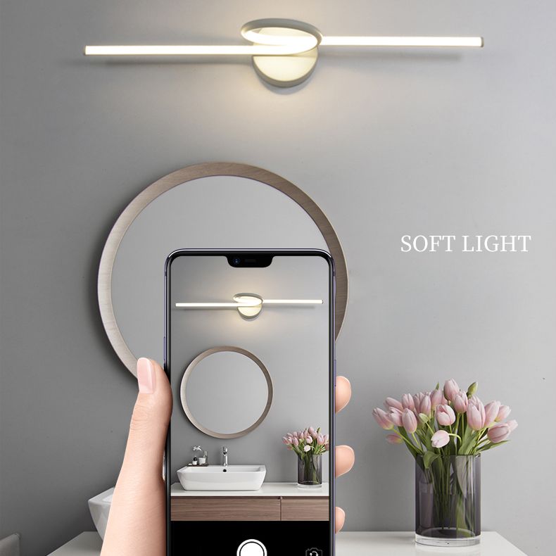 Linear Vanity Light Fixture Nordic Minimalist Style Metal Single Vanity Light