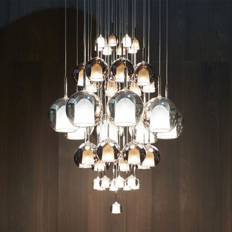 Pendante de style moderne 1 lumière minimalisme Verre Lumière suspendue pour la salle à manger