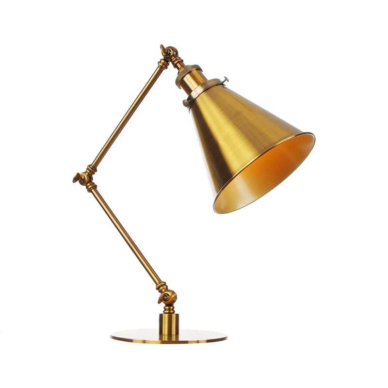 Lampada da tavolo svasata elegante industriale in metallo a 1 luce Lampada da tavolo per sala da pranzo con braccio di lunghezza 8"+8"/8"+8"+8" in oro