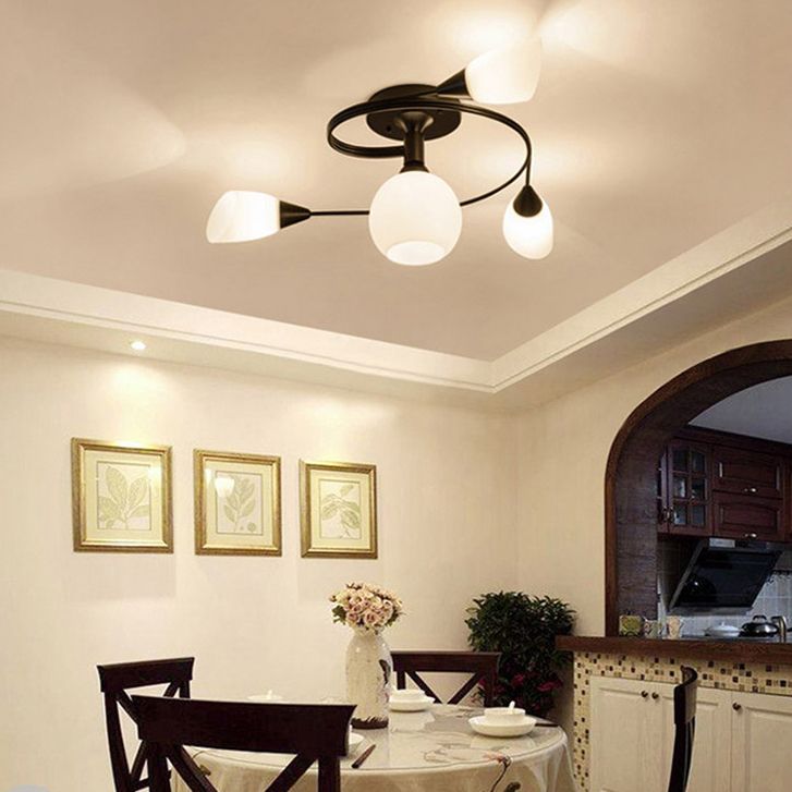 Luz de lámpara de montaje de techo moderna Luz de techo de vidrio