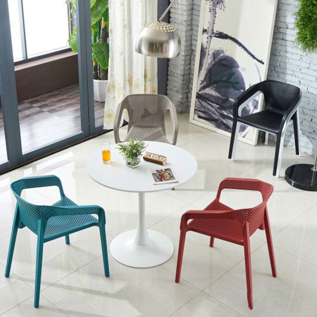 Sillas apilables de estilo moderno, sillones de comedor con patas de plástico para cocina