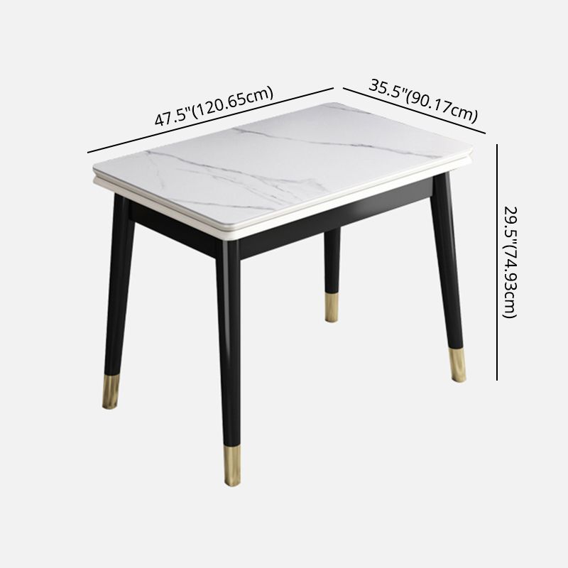 Glam Glam Fintered Stone Rectangle Dengage Sorme Ensemble des meubles de table de conception de salon de l'espace