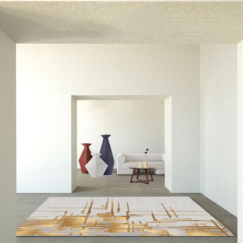 Minimalist Indoor Rug Washable Carpet Polyester Stain Resistant Area Rug for Living Room